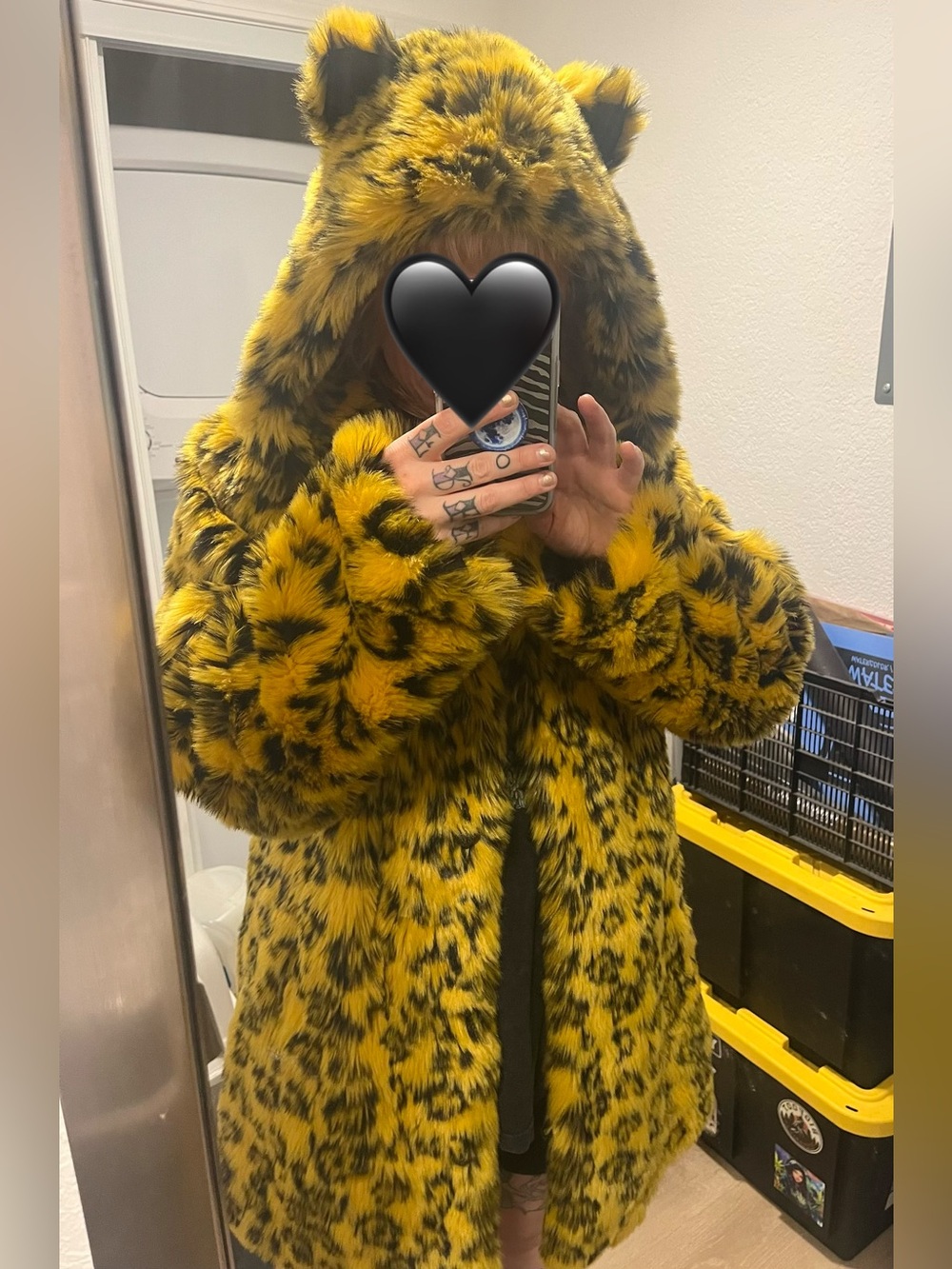 Spirit Hoods Festival Cheetah Coat with Hood and Ears Large